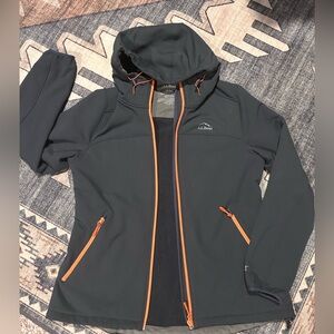 L.L.Bean Stormfleece Pro Navy and Orange Hooded Jacket